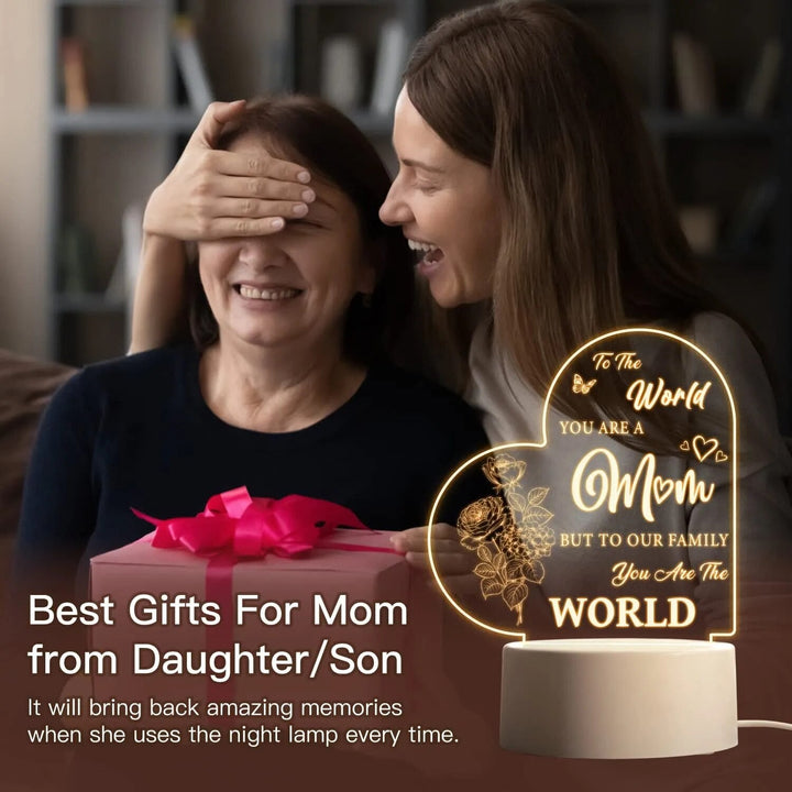 Mothers' Day Gifts for Mom from Daughter Engraved Night Light with Moved Words, Acrylic Gifts for Thanksgiving, Birthday, Xmas-Arlik interiors