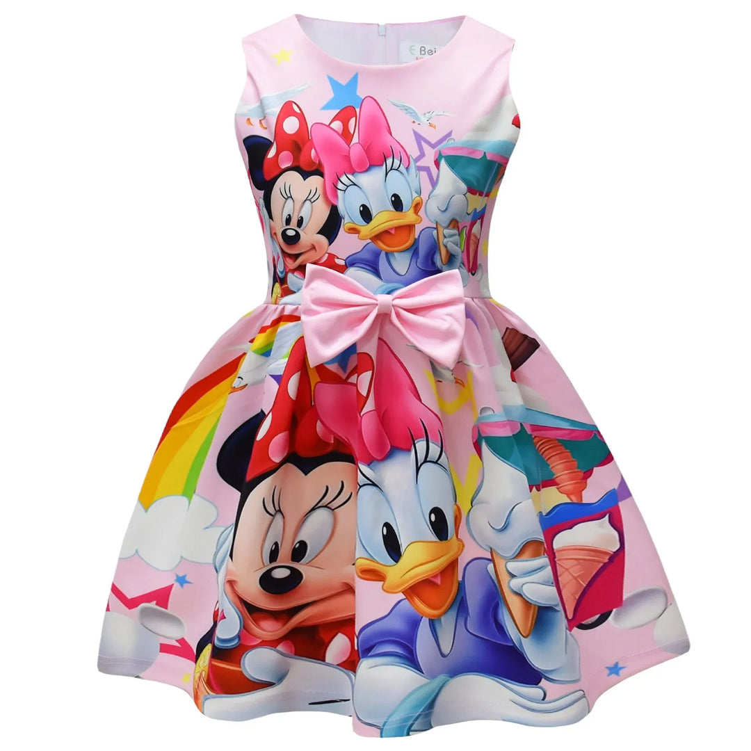 Baby Girls Sleeveless Dress Cute Cartoon Minnie Mouse Princess Dress