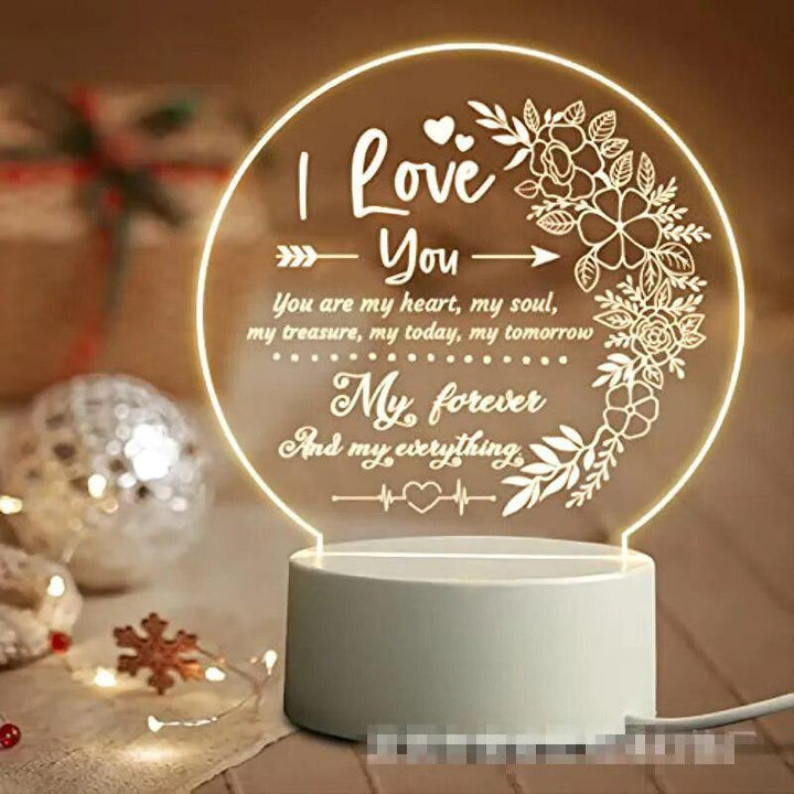 Gift for Girlfriend Boyfriend 3D Hologram Lamp USB Acrylic Lights Romantic Love Gift Anniversary Present Valentines Day Gift-Arlik interiors