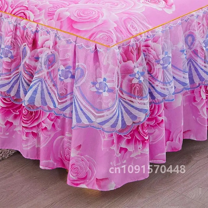 1PC Printed Bedding Set Soft Bed Skirt Bedspread Full Twin Queen King Size Bed Sheet