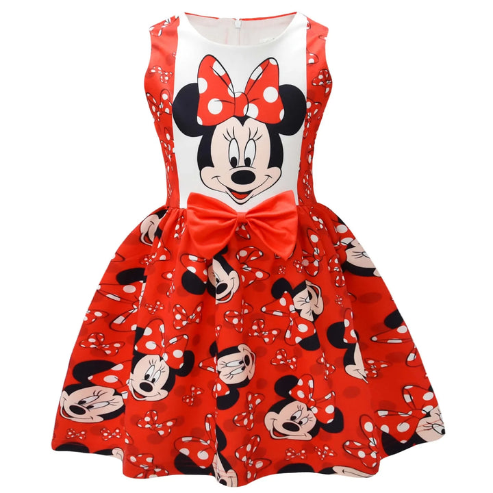 Baby Girls Sleeveless Dress Cute Cartoon Minnie Mouse Princess Dress