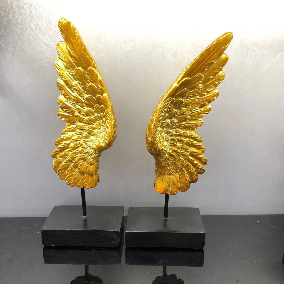 Resin Crafts Golden Wings Angel Wings Abstract Sculpture Resin Table Decorations Decorative Figurines Home Decoration-Arlik interiors