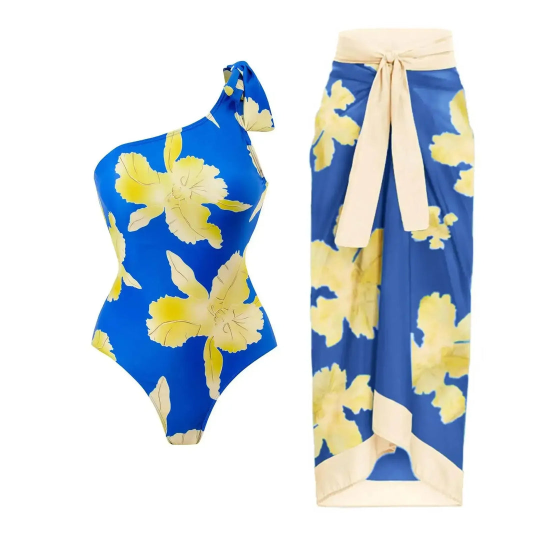 Women Bikini Set Floral Printed Ruffle Bikinis-Swimwear-Bennys Beauty World