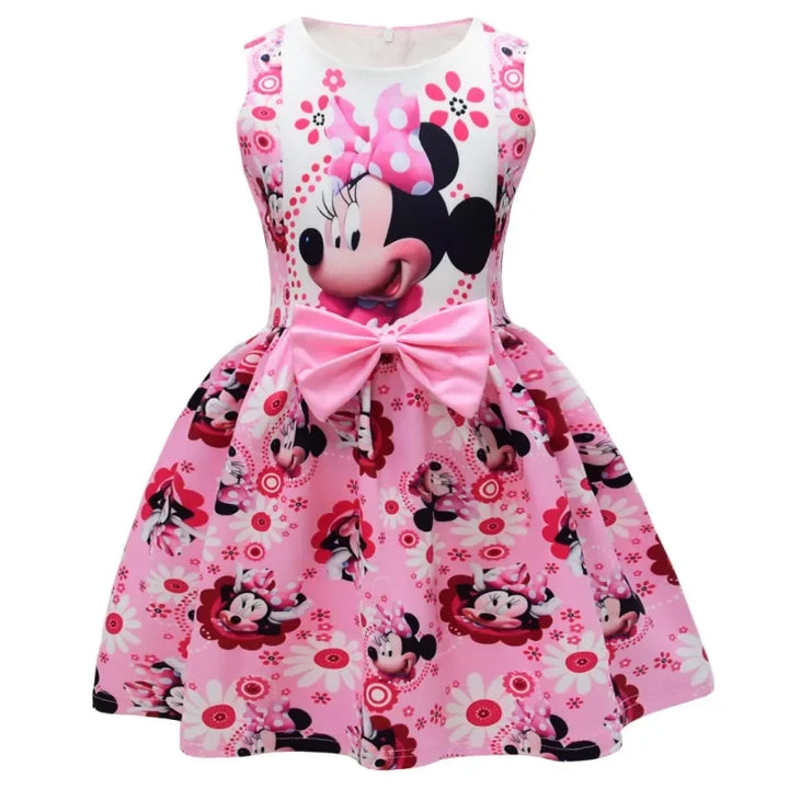 Baby Girls Sleeveless Dress Cute Cartoon Minnie Mouse Princess Dress