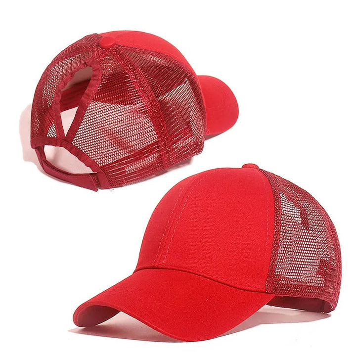 Ponytail Baseball Cap Summer Women  Adjustable Simple Fashionable  Cap