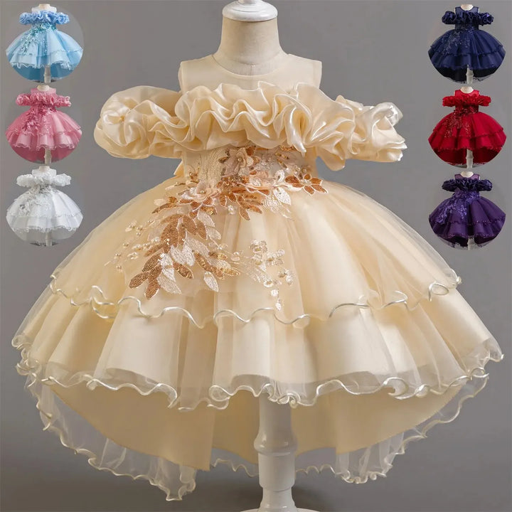 3-10 Years Girls Tailing Dress Summer Sequins Dresses-Dresses-Bennys Beauty World