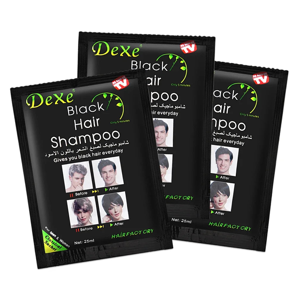 10 Pcs Dexe Natural Black Hair Shampoo