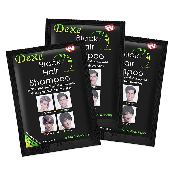 10 Pcs Dexe Natural Black Hair Shampoo
