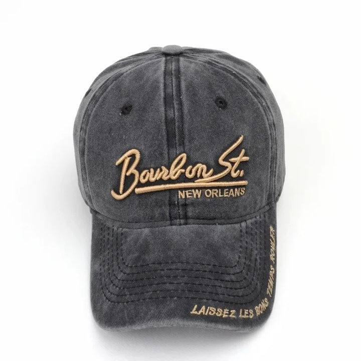 Unisex Washed Denim Baseball Caps Letter Embroidery Cap