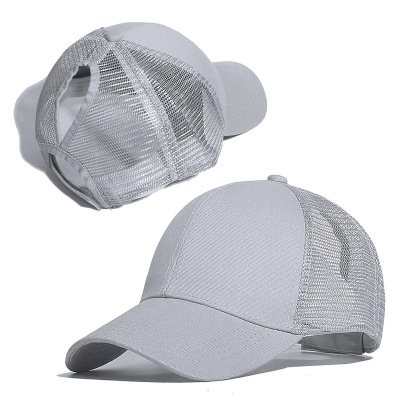 Ponytail Baseball Cap Summer Women  Adjustable Simple Fashionable  Cap