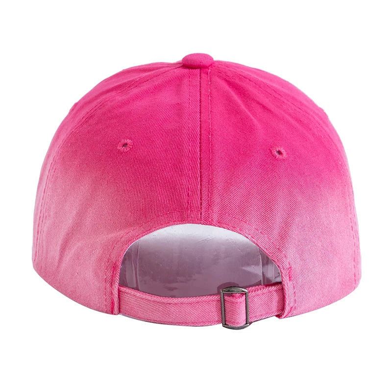 Women Washed Cotton Cap Strawberry Embroidery Baseball Cap
