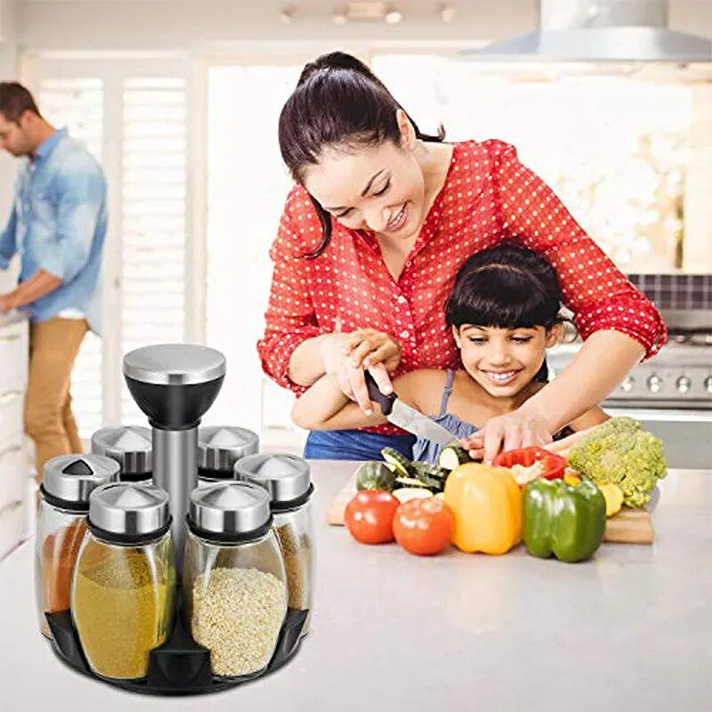 Spice Jar Glass Organizer Pepper Shakers-Jar-Arlik interiors