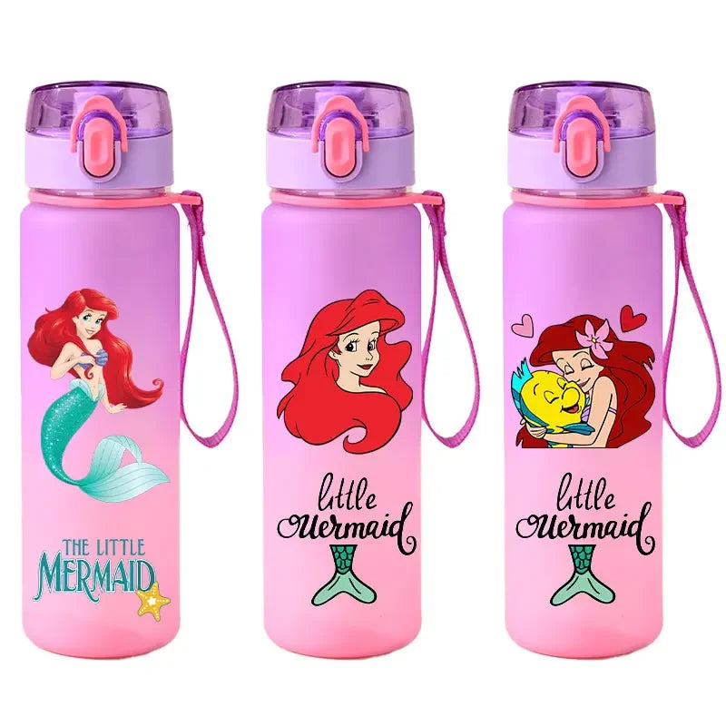 560ml Gradient Cup Little Mermaid Pink Series & 460ml Plastic Cup