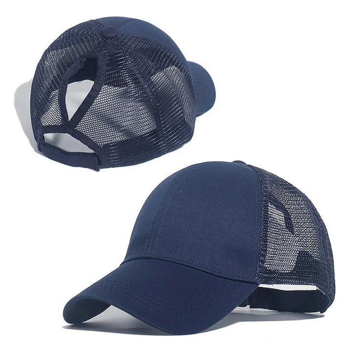 Ponytail Baseball Cap Summer Women  Adjustable Simple Fashionable  Cap