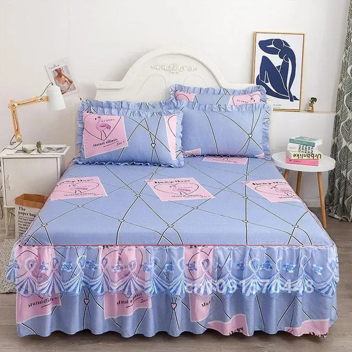 1PC Printed Bedding Set Soft Bed Skirt Bedspread Full Twin Queen King Size Bed Sheet