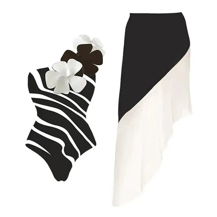 Women Bikini Set Floral Printed Ruffle Bikinis-Swimwear-Bennys Beauty World