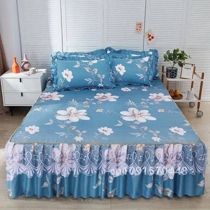1PC Printed Bedding Set Soft Bed Skirt Bedspread Full Twin Queen King Size Bed Sheet