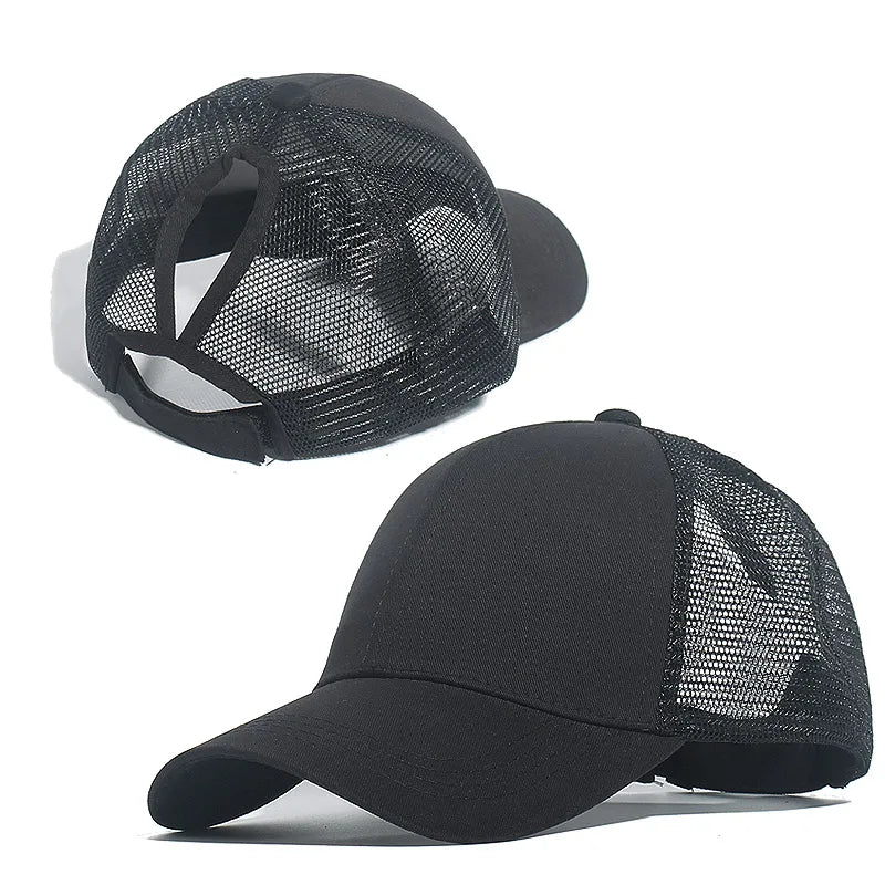 Ponytail Baseball Cap Summer Women  Adjustable Simple Fashionable  Cap