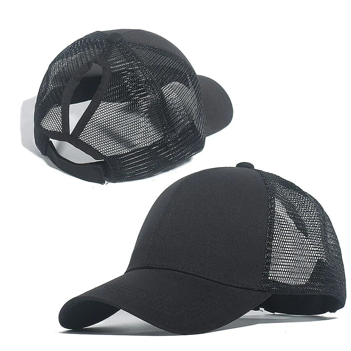 Ponytail Baseball Cap Summer Women  Adjustable Simple Fashionable  Cap