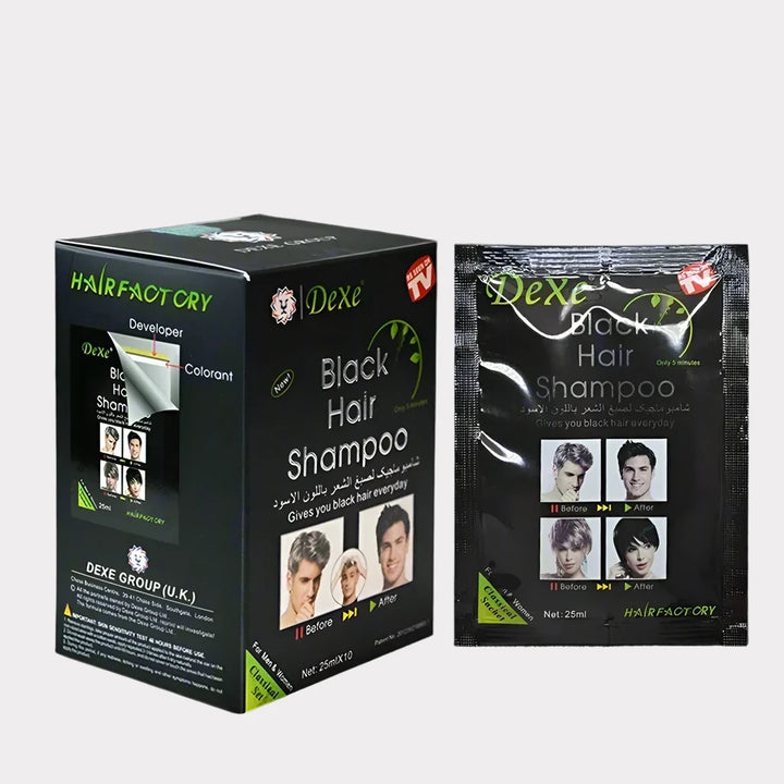 10pcs/lot Dexe Black Hair Dye Shampoo Only