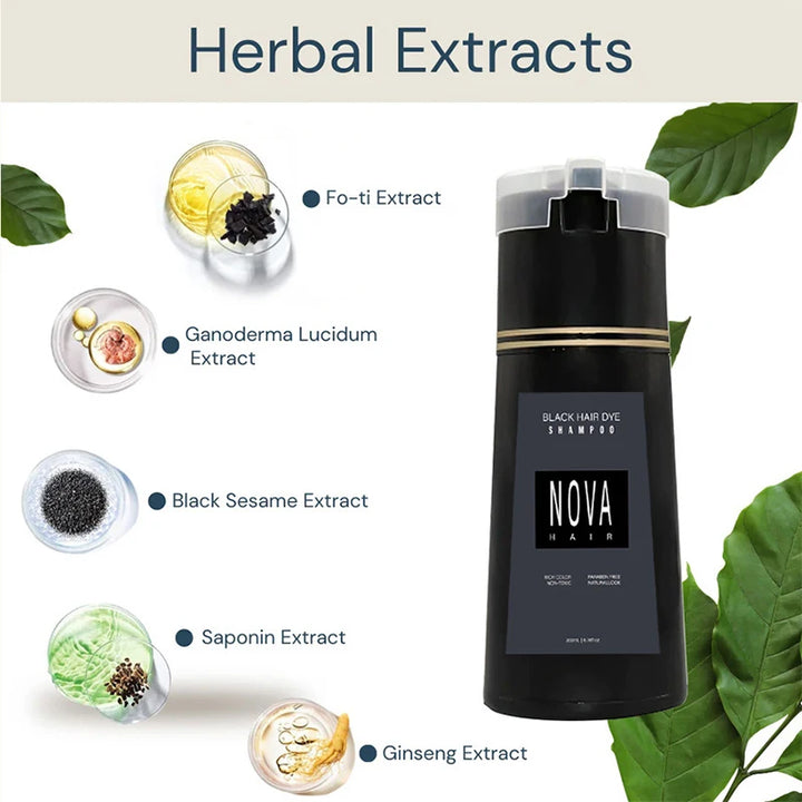 Nova Hair Dyeing Hair Care Shampoo 3-in-1 Natural Hair Dye