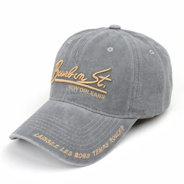 Unisex Washed Denim Baseball Caps Letter Embroidery Cap