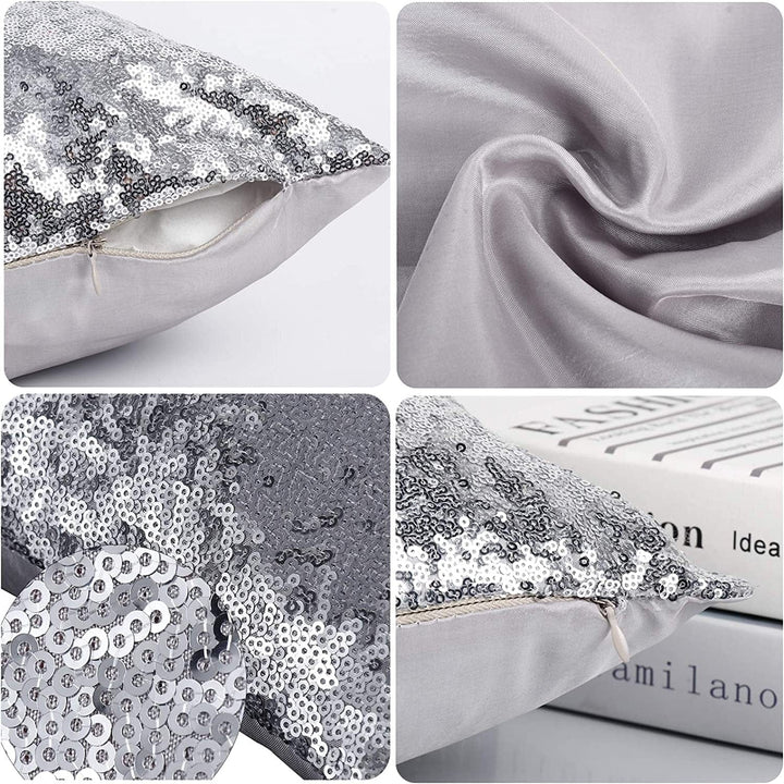 Sequins Sliver Decorative Pillows Pack of 4,18"X18"  Home Decoration BENNYS