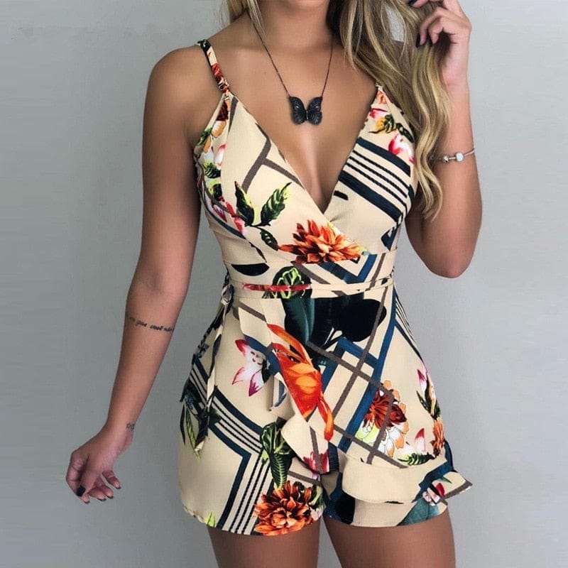 Low cut hot sale romper dress