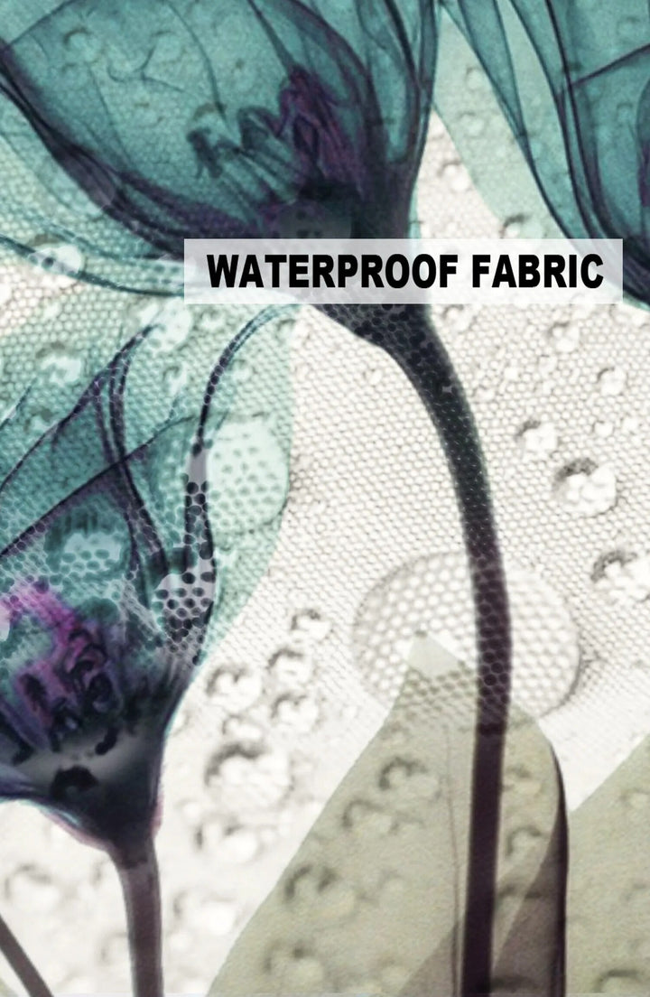Teal Tulips Waterproof Pillow Cover-Cushion cover-Arlik interiors