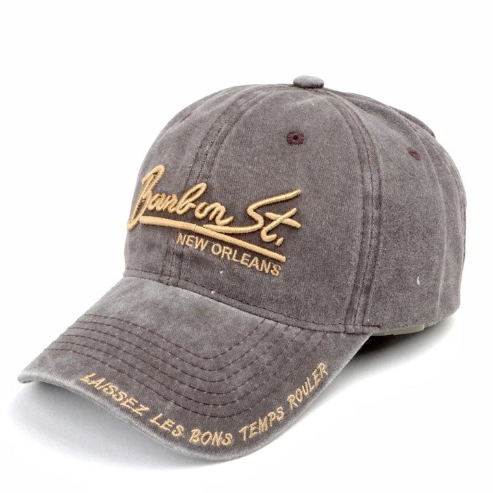 Unisex Washed Denim Baseball Caps Letter Embroidery Cap