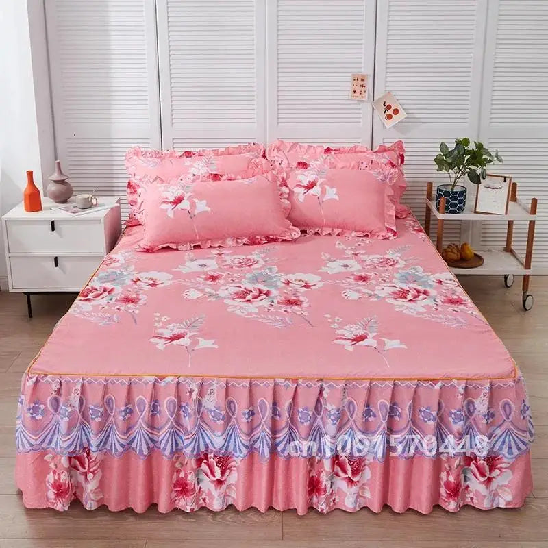 1PC Printed Bedding Set Soft Bed Skirt Bedspread Full Twin Queen King Size Bed Sheet