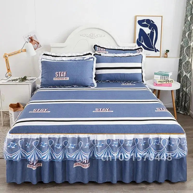 1PC Printed Bedding Set Soft Bed Skirt Bedspread Full Twin Queen King Size Bed Sheet