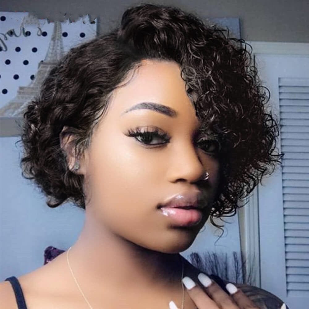 Short Kinky Curly Human Hair Wig Bennys Beauty World