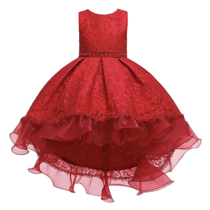 Sleeveless Princess Trailing Girl in Pink Dress Christmas Party Kids Costume BENNYS