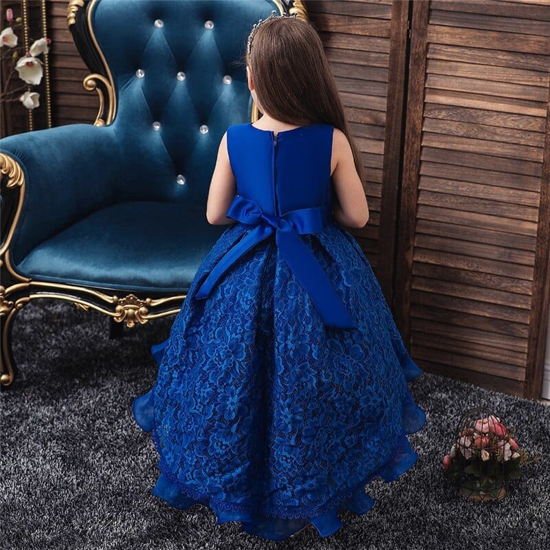 Sleeveless Princess Trailing Girl in Pink Dress Christmas Party Kids Costume BENNYS