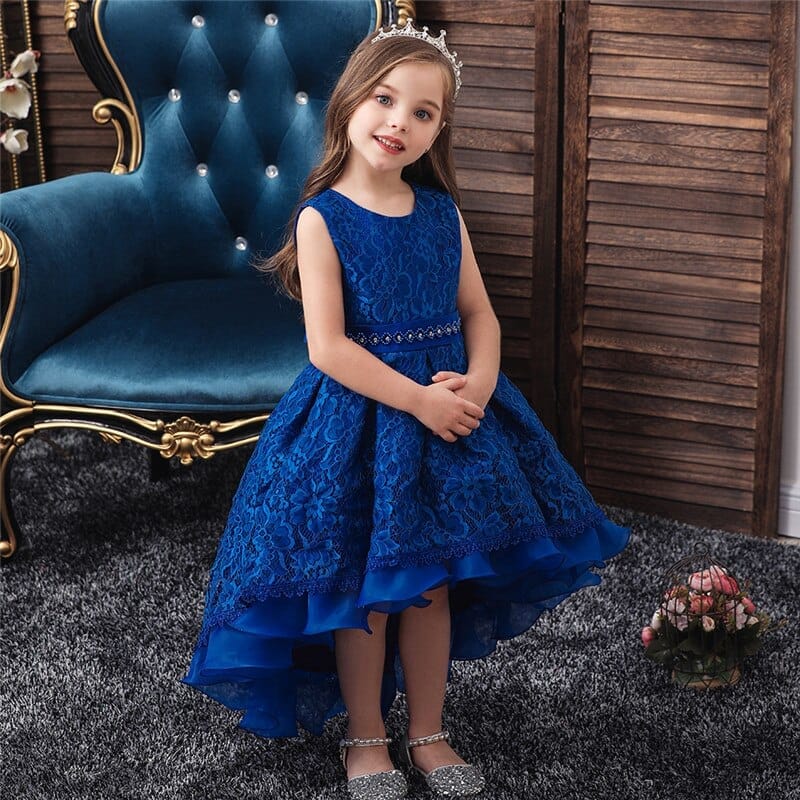 Sleeveless Princess Trailing Girl in Pink Dress Christmas Party Kids Costume BENNYS