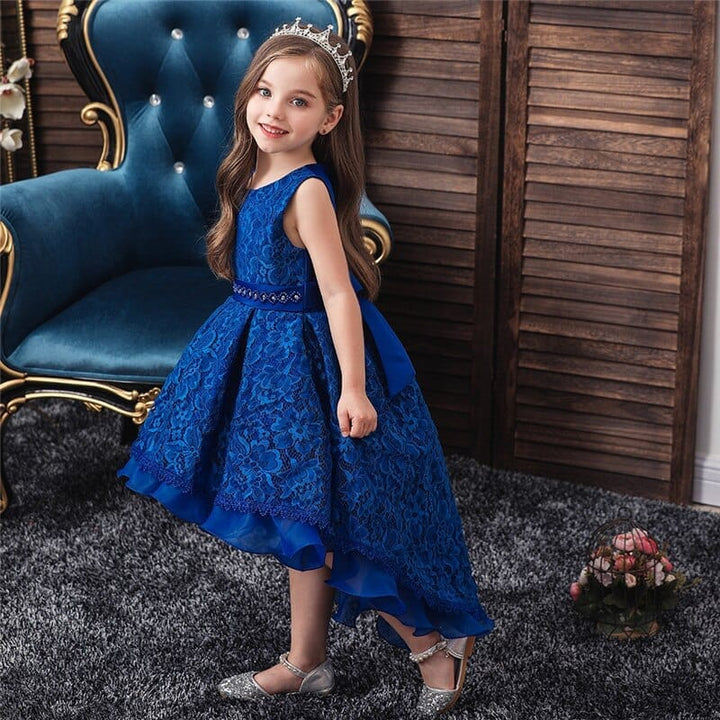 Sleeveless Princess Trailing Girl in Pink Dress Christmas Party Kids Costume BENNYS