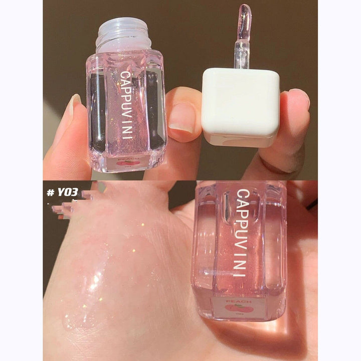 Small Square Lip Gloss Transparent Lip Gloss Glass Moisturizing And Nourishing Mirror Lip Lacquer BENNYS
