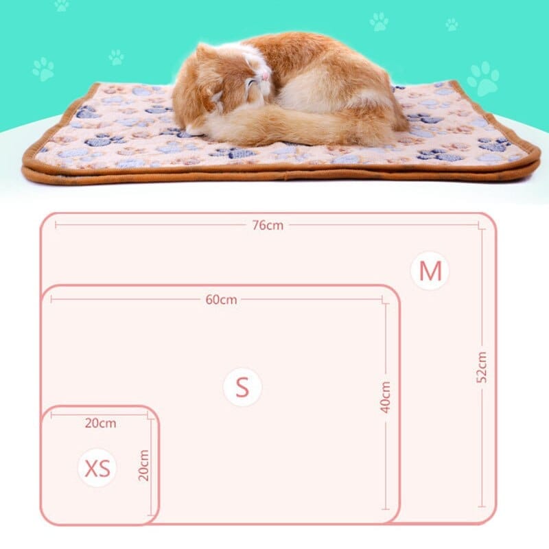 Soft Pet Blanket Winter Dog Cat Bed Mat Foot Print Warm Sleeping Mattress BENNYS