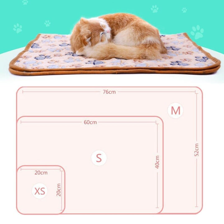 Soft Pet Blanket Winter Dog Cat Bed Mat Foot Print Warm Sleeping Mattress BENNYS