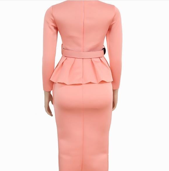 Space layer V-neck slit bag hip dress BENNYS