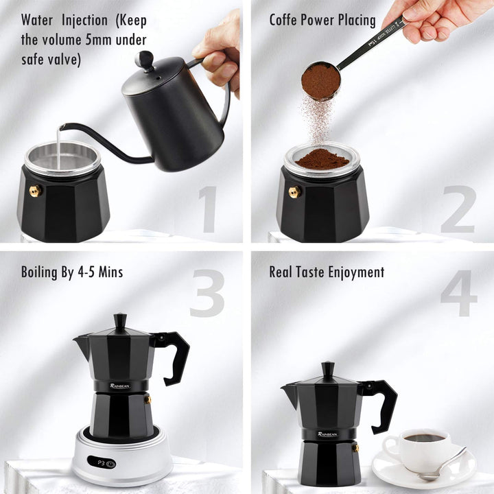 Stovetop Espresso Maker Espresso Cup Moka Pot Classic Cafe Maker BENNYS