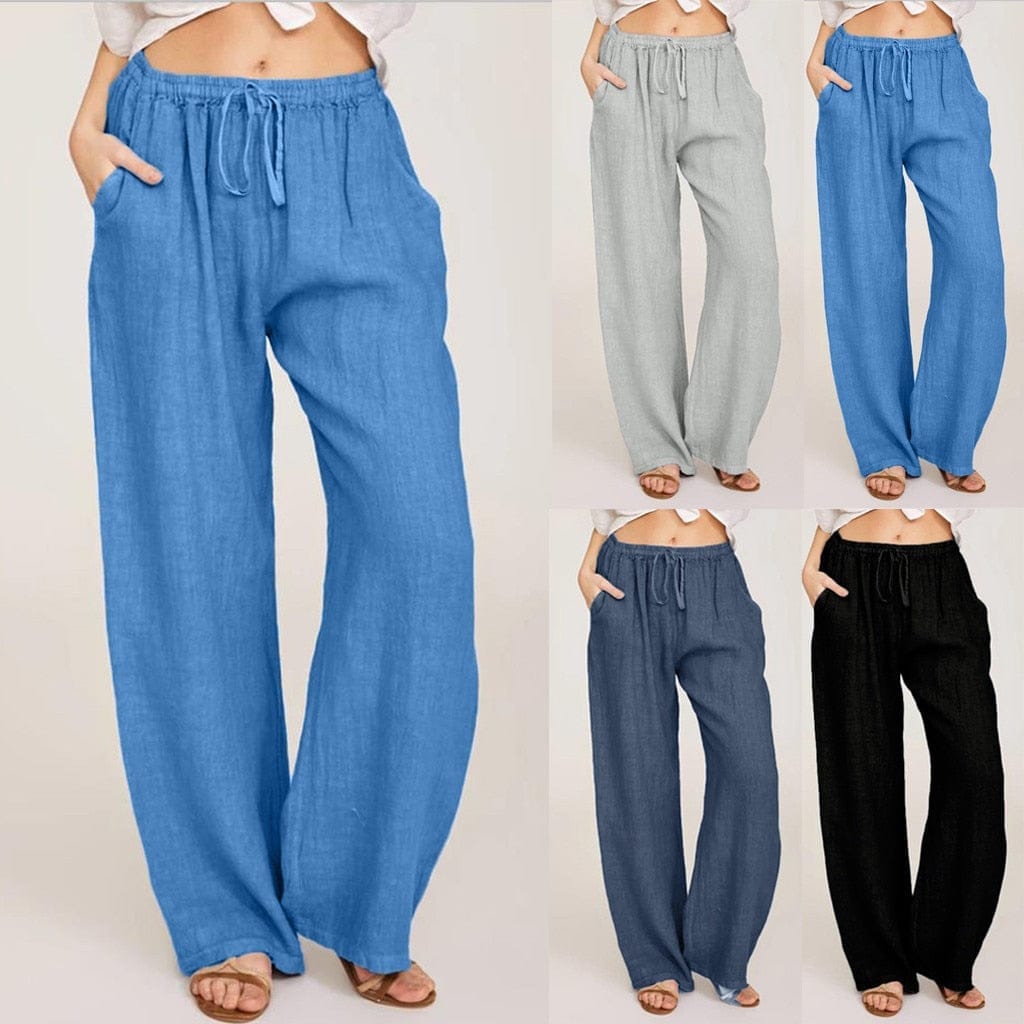 Summer Womens Casual Solid Cotton Pants – Bennys Beauty World