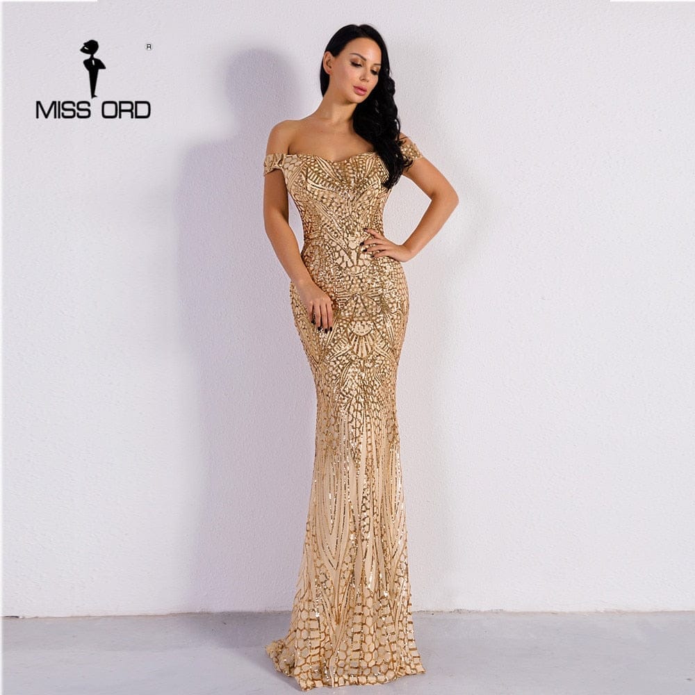 Missord 2020 Summer Sexy Bra Party Dress Sequin Maxi Dress Off the