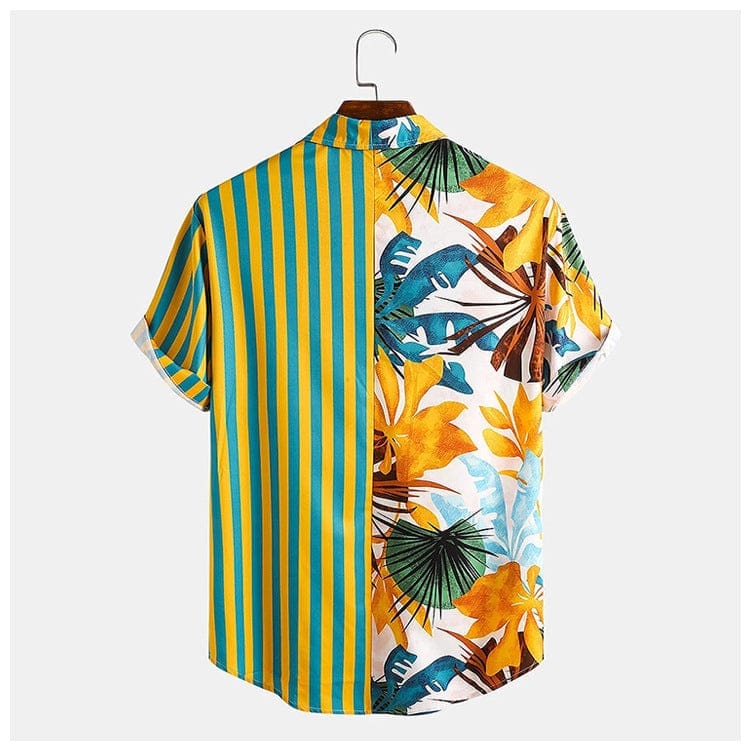 Summer Striped Print Short-Sleeved Shirt For Men BENNYS