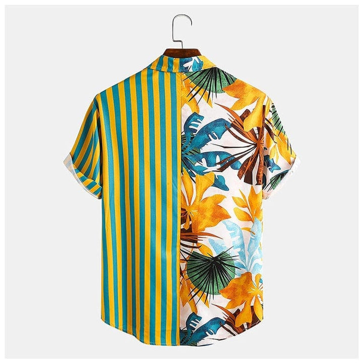 Summer Striped Print Short-Sleeved Shirt For Men BENNYS