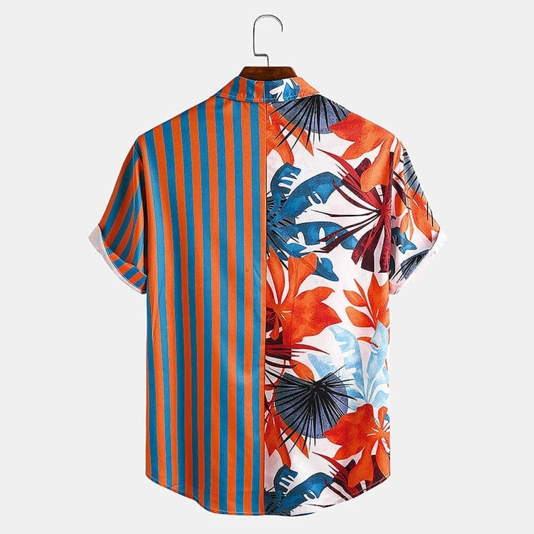 Summer Striped Print Short-Sleeved Shirt For Men BENNYS