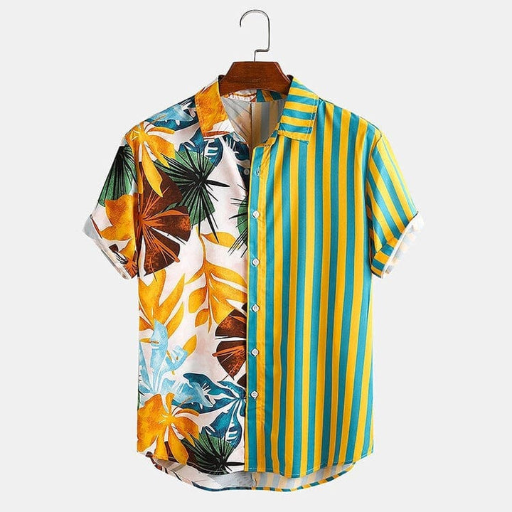 Summer Striped Print Short-Sleeved Shirt For Men BENNYS