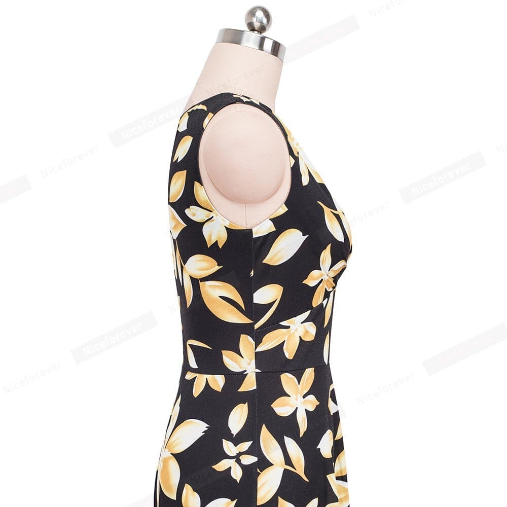 Summer Women Retro Floral Print Sleeveless Dresses BENNYS