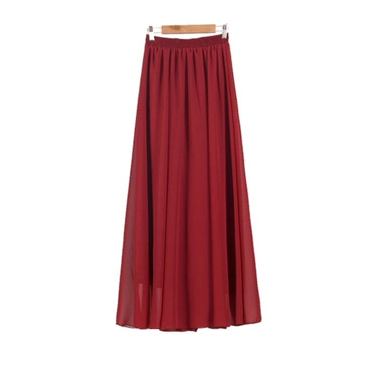 Summer Women's Maxi Skirt Two Layer Boho High Waist Skirt BENNYS